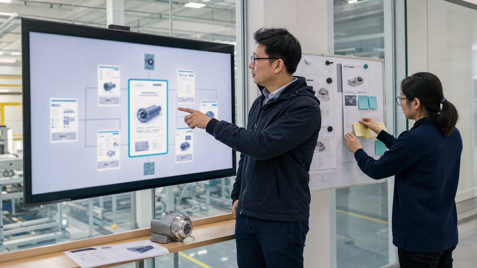 制造企业产品负责人审查多个相似产品页面