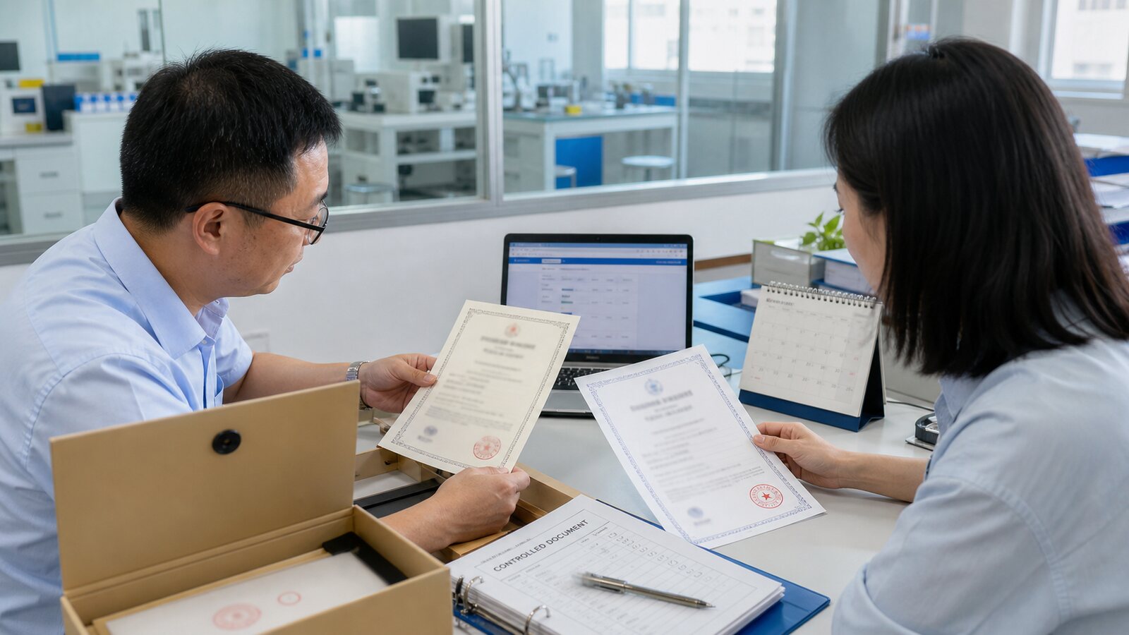 制造企业质量人员核对官网新旧认证证书版本