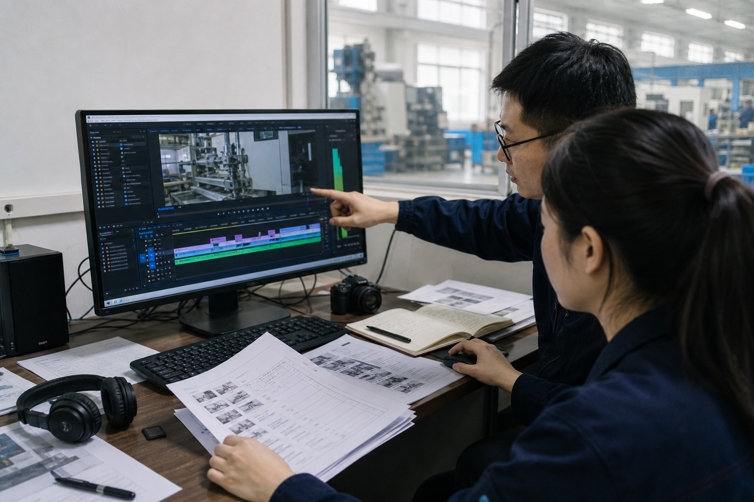 制造企业内容团队为产品演示视频整理字幕章节和文字说明