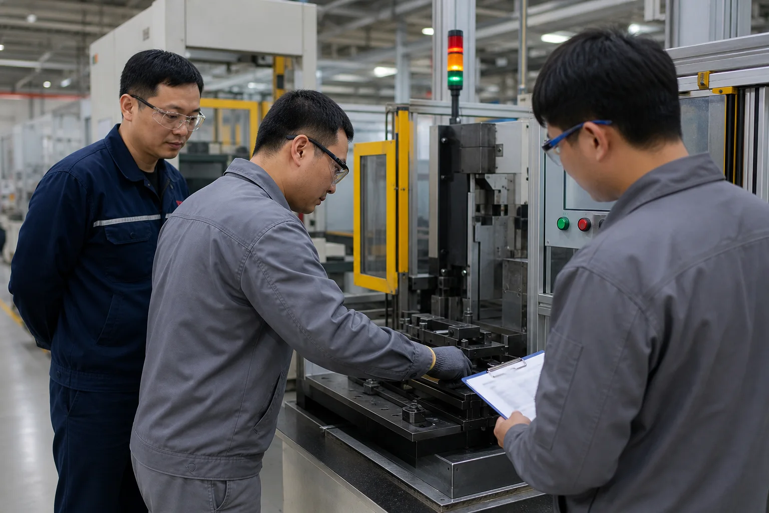 培训人员指导新操作员练习设备任务