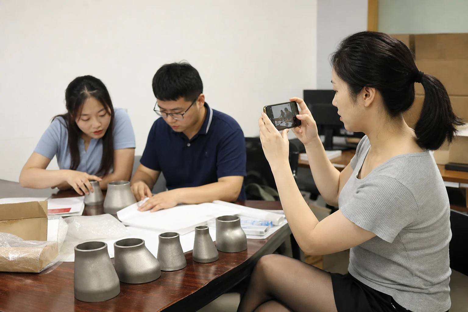 记录异径管样品与二次核价条件核对