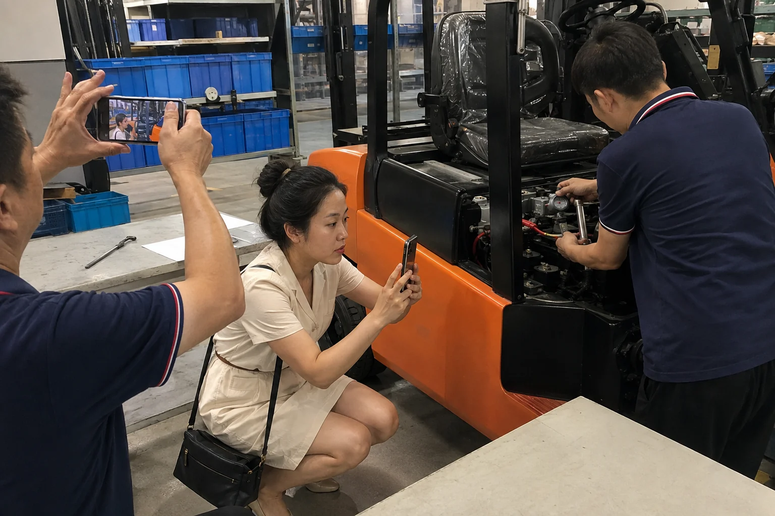 电动叉车加工交付前应把调试记录对应实车